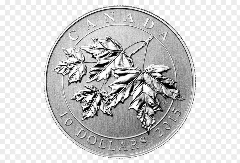 Silver Coins Coin Currency Canadian Gold Maple Leaf PNG