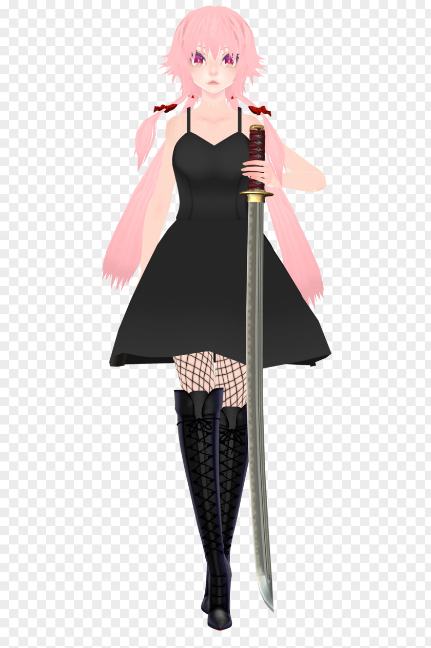 Dress Model Yuno Gasai Costume Little Black Future Diary PNG