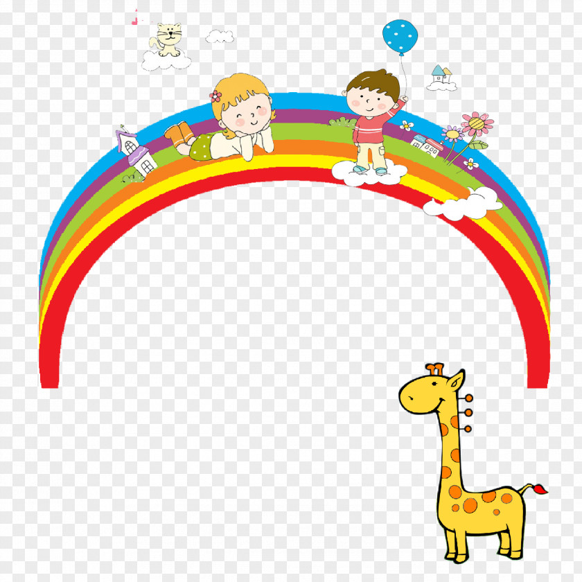 Rainbow Cartoon Painting Class Bucket Clip Art PNG