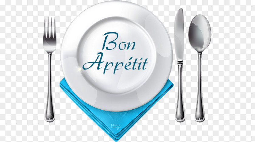 Bon Apetit Knife Fork Plate Cloth Napkins Spoon PNG