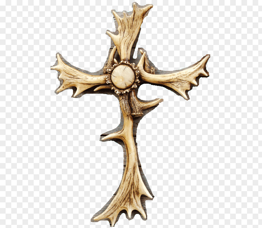 Brass Crucifix 01504 Antler PNG