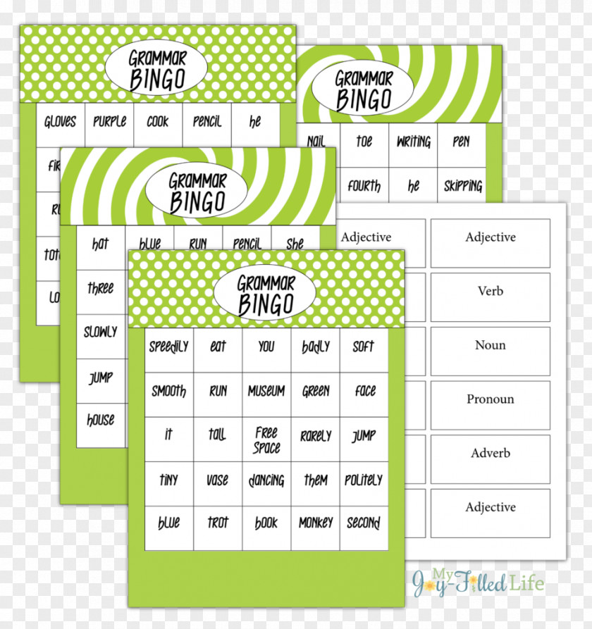 Online Bingo Grammar Card Game Part Of Speech PNG