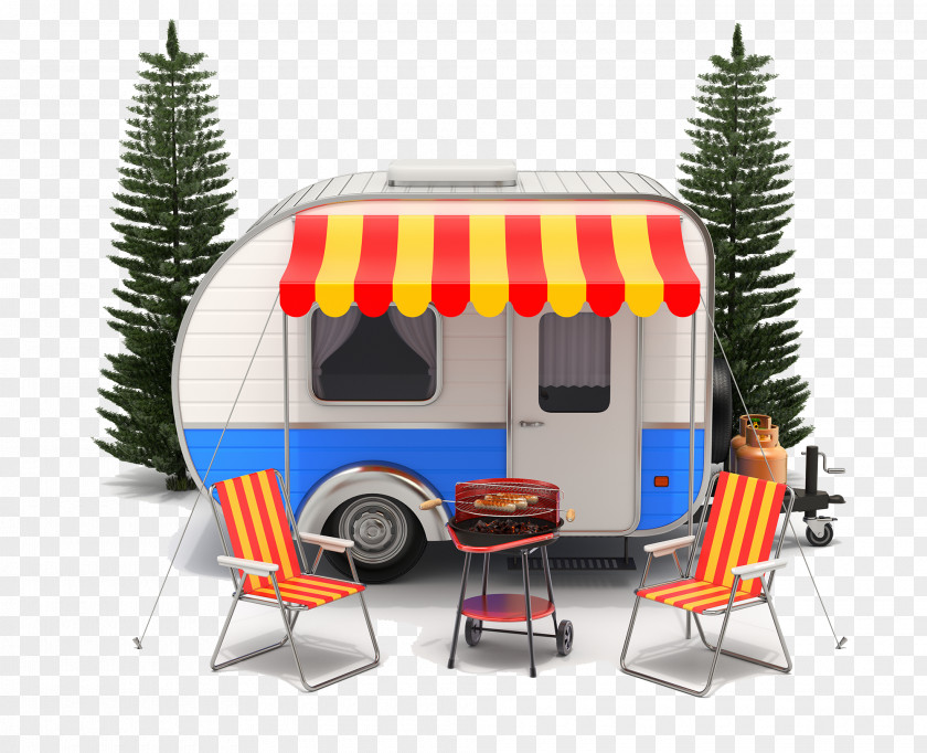 Cartoon Camping Trailer Campervans Caravan Vehicle PNG