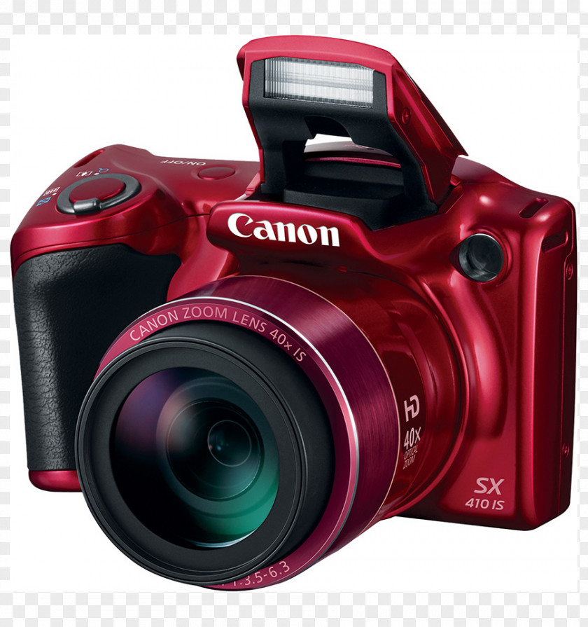 Digital Camera Canon PowerShot SX410 IS Point-and-shoot Zoom Lens Photography PNG