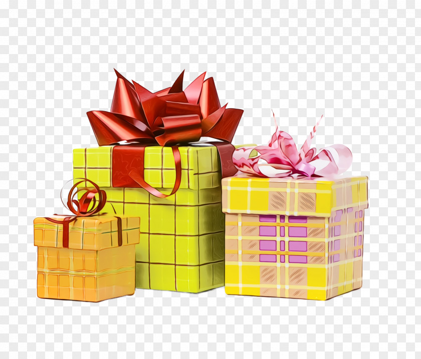 Hamper Box Present Gift Wrapping Yellow PNG