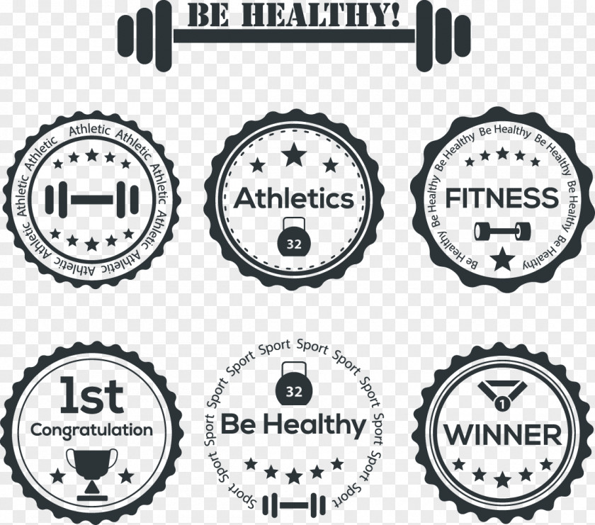 Vector Barbell Label Poster PNG