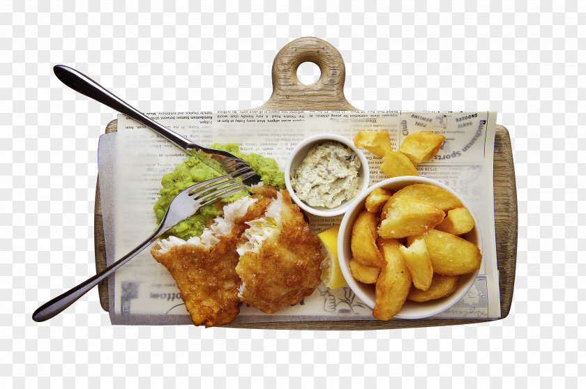 Western-style Breakfast On The Chopping Block Definition Fish And Chips Seafood Bar Bite Kibbeling English Cuisine Restaurant PNG