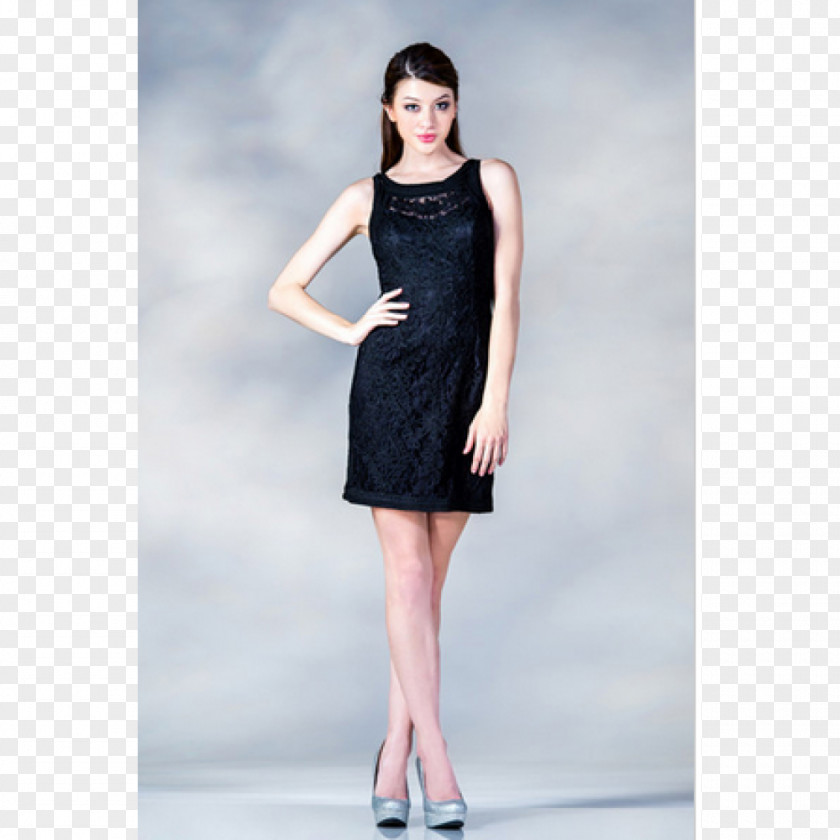 Dress Little Black Party Sleeve Satin PNG