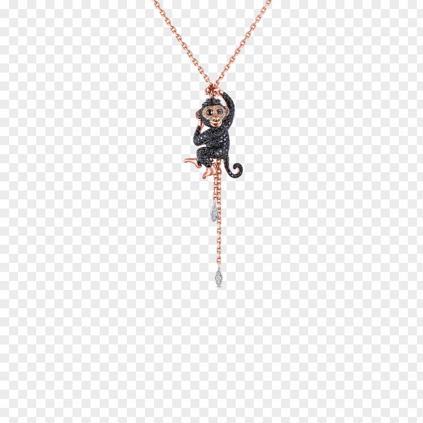 Monkey Black And White Charms & Pendants Necklace Body Jewellery PNG