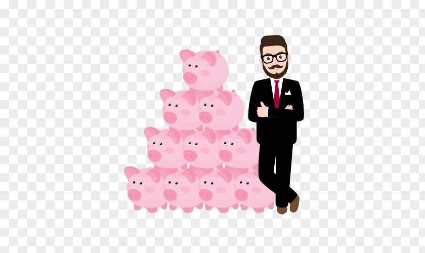 Pink Pig Physician Royalty-free Hipster Illustration PNG