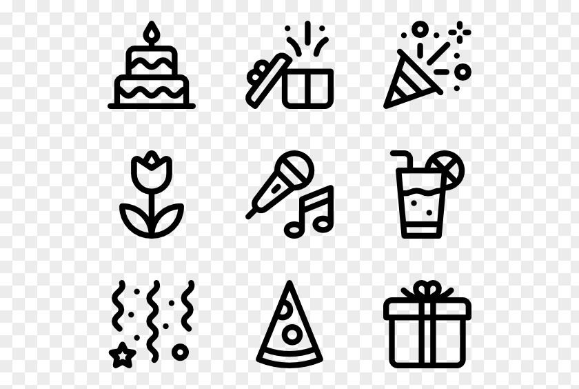 Birthday Elements Icon Design PNG