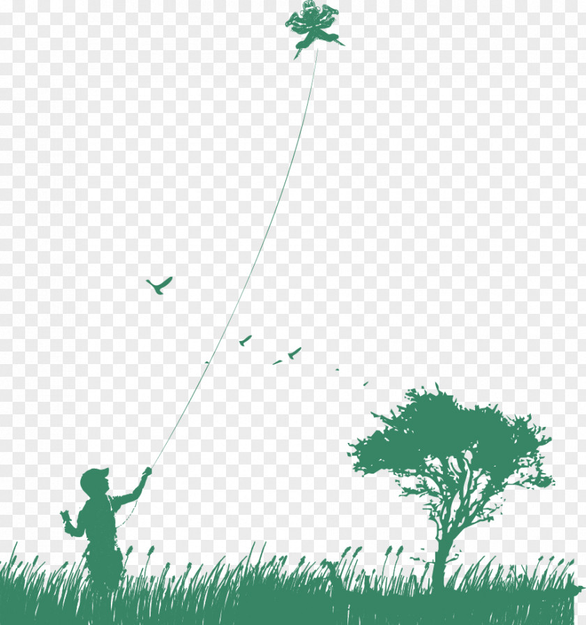 Child Flying A Kite Airplane PNG