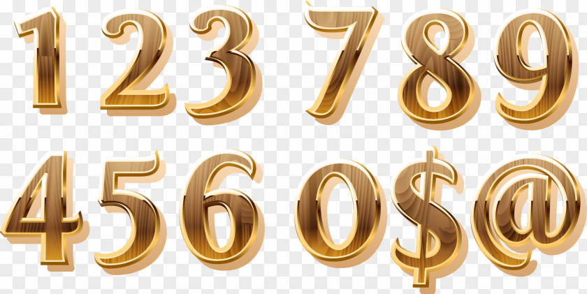 Digital Vector Golden Grain Number Arabic Numerals PNG