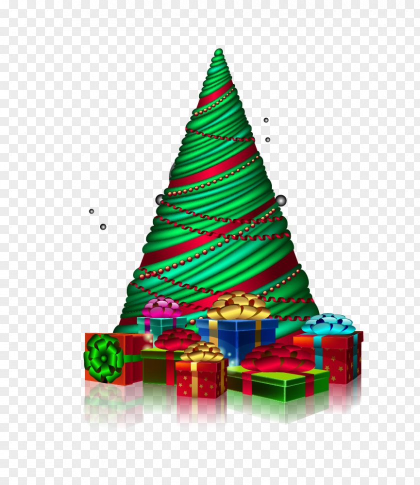 Three-dimensional Christmas Tree Gift PNG