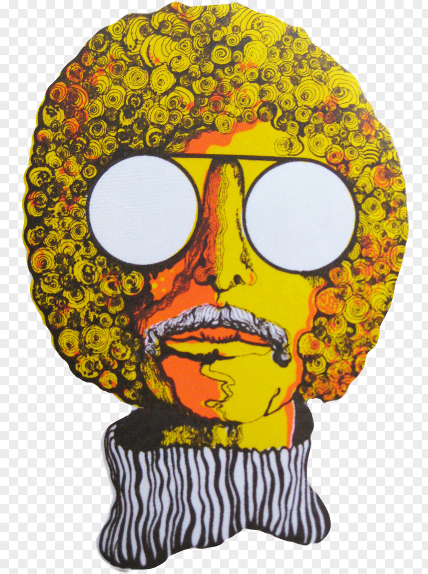 Trippy Hippie Guy Film Illustration Skull Casting Relic PNG