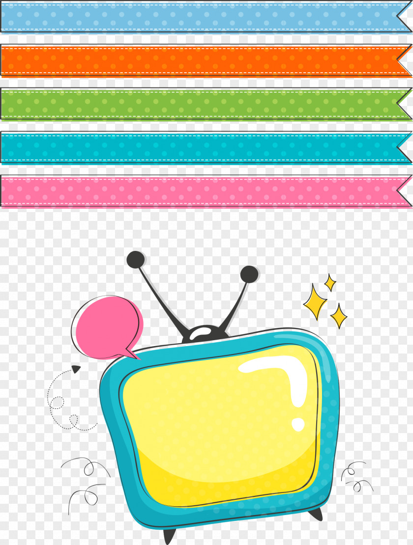 Vector Color Ribbons And TV Drawing Television Clip Art PNG