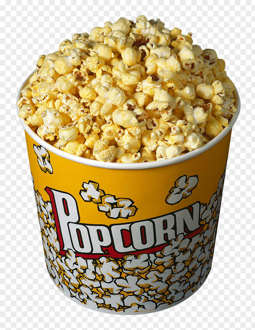 Popcorn In Bucket Cream Butter Eating Cinema PNG