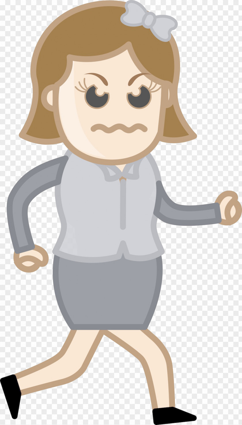 Woman Crazy Expression Material Walking Cartoon Royalty-free Clip Art PNG