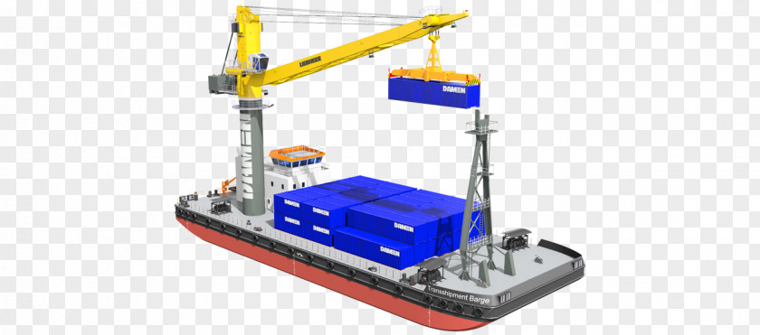 Barge Clipart Liebherr Group Crane Damen Transshipment PNG