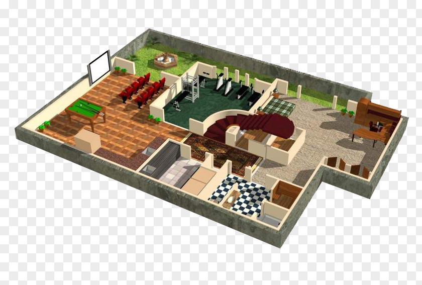 Indoor Three-dimensional Map Villa Floor Plan Graphic Design Interior Services PNG