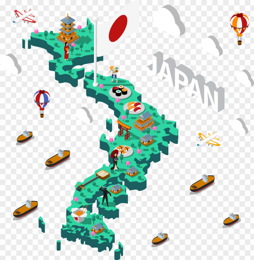 Vector Japanese Island Japan Architecture Illustration PNG