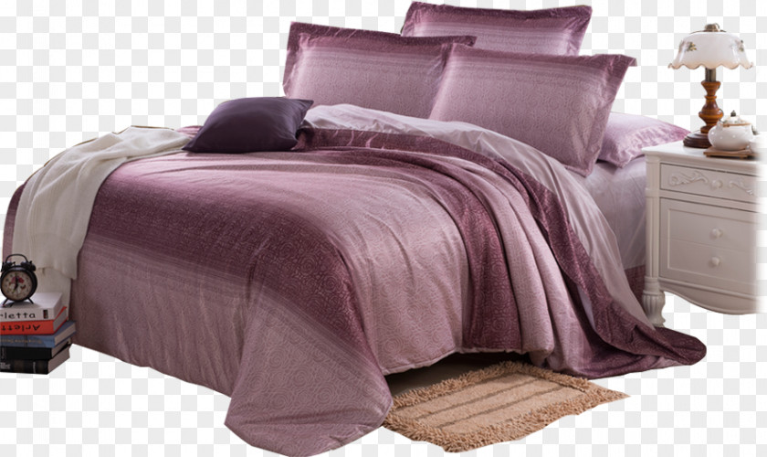 Bed Frame Sheet Mattress Duvet Purple PNG