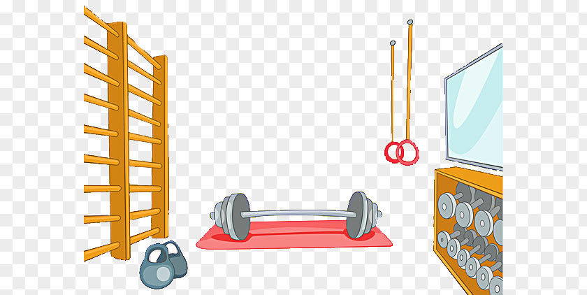 Hand Drawn Barbell Activity Room Fitness Centre Physical Exercise Equipment PNG