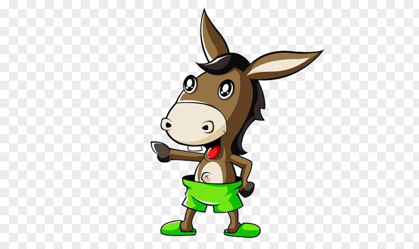 Lovely Little Donkey Poitou Cartoon Cuteness PNG