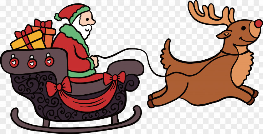 Reindeer Car Santa Claus Clauss Village Clip Art PNG