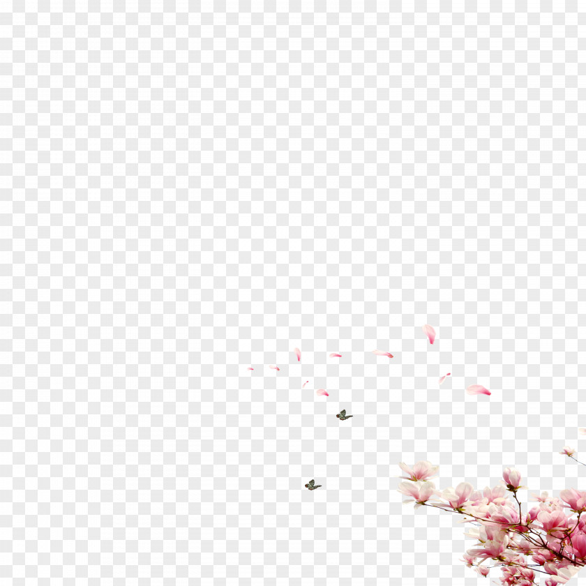 Romantic Peach Blossom Festival Decorative Material Flooring Pattern PNG