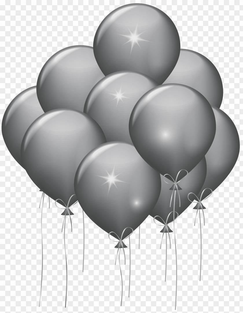 Silver Balloons Transparent Clip Art Image Balloon Party Gold Confetti Birthday PNG