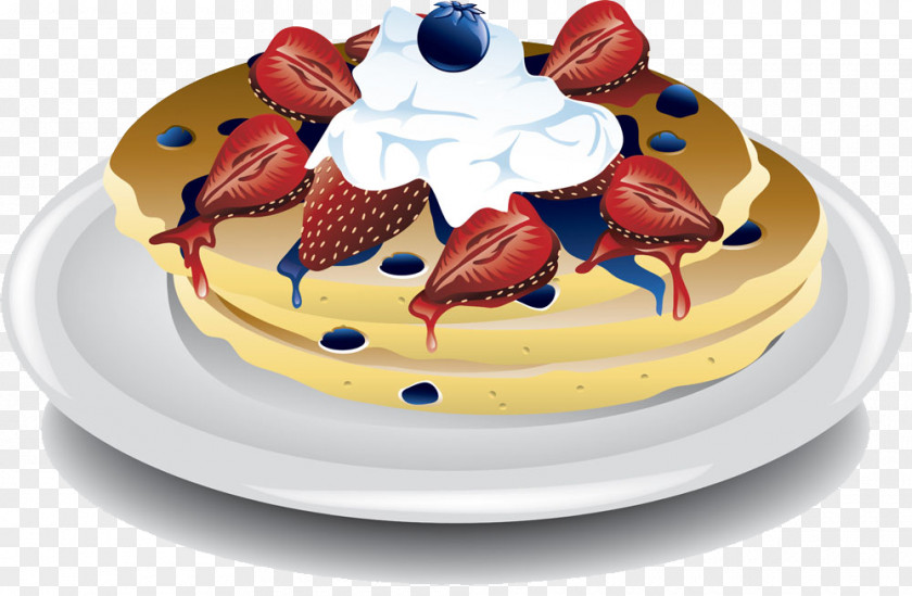 Strawberry Cake On Pancake Breakfast Crxeape Clip Art PNG