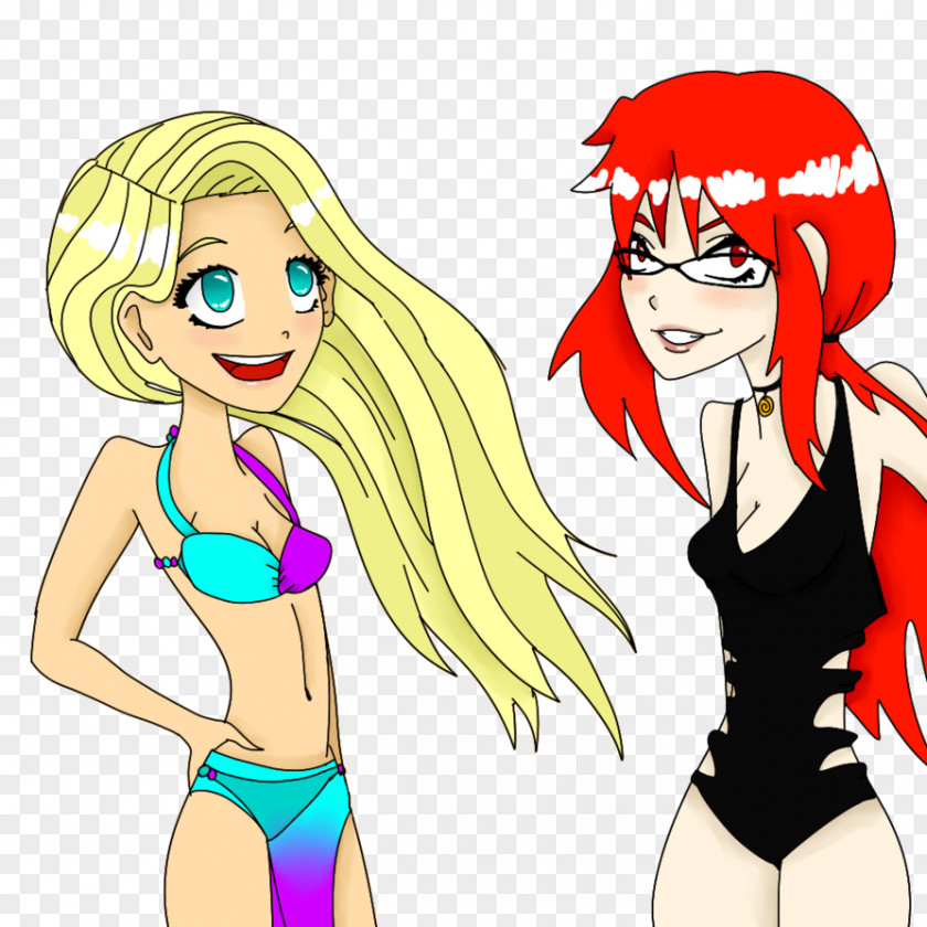 Beach Girls Brown Hair Finger Long PNG