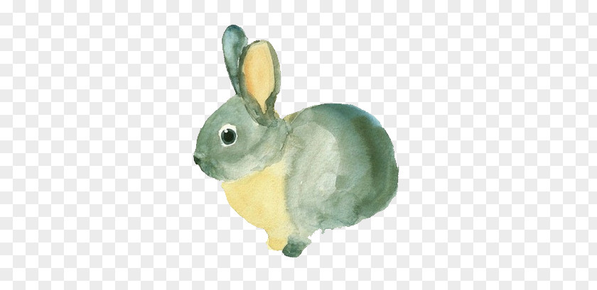 Hand-painted Watercolor Rabbit PNG watercolor rabbit clipart PNG
