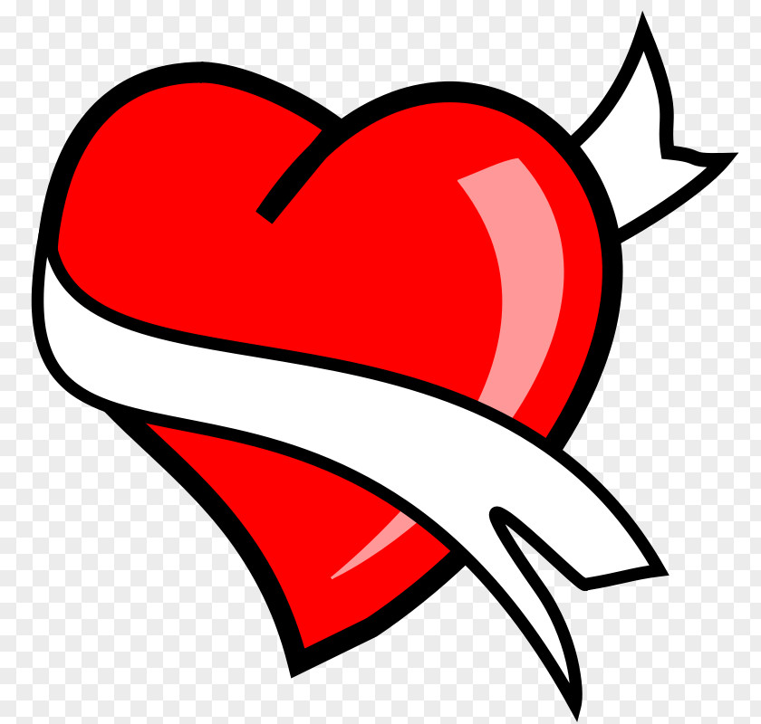 Ribbon Heart Clip Art PNG