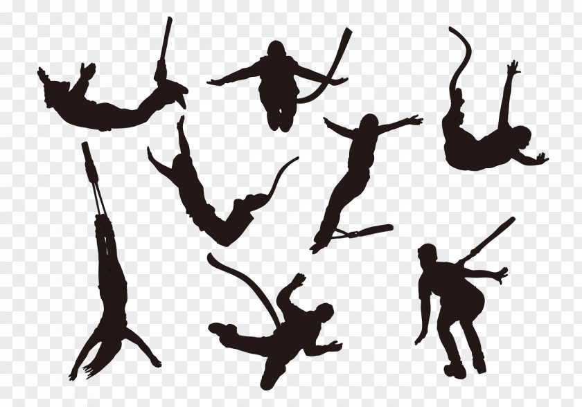 Extreme Sports Bungee Jumping Silhouette Sport Clip Art PNG