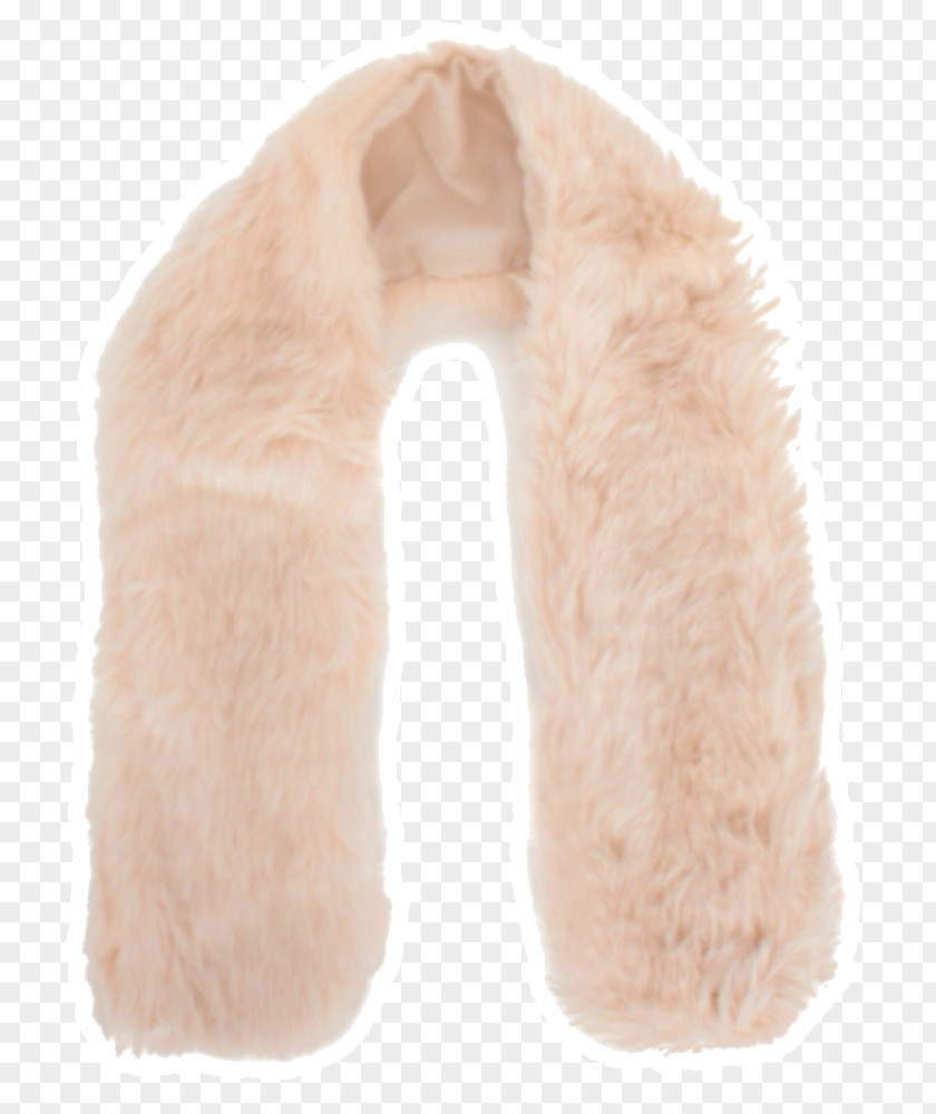 Fur Neck Scarf Stole Peach PNG