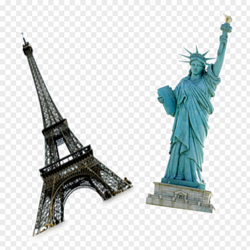 Statue Of Liberty Eiffel Tower PNG