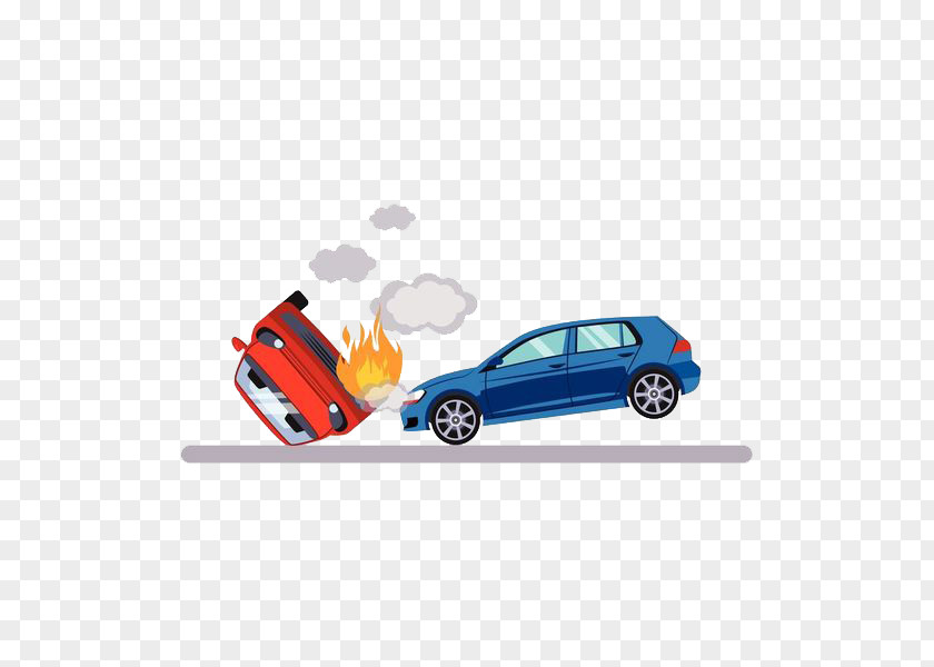 Crash Fire Car Traffic Collision Illustration PNG