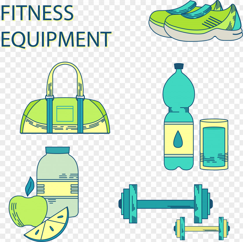 Fitness Equipment Essentials Clip Art PNG