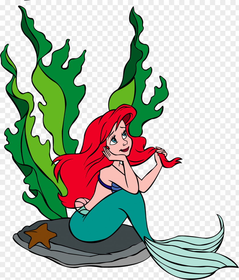 Mermaid Ariel Sebastian Logo PNG