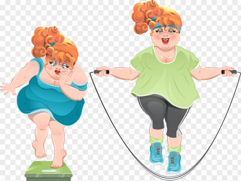 Movement Women Weight Loss Cartoon Woman Illustration PNG