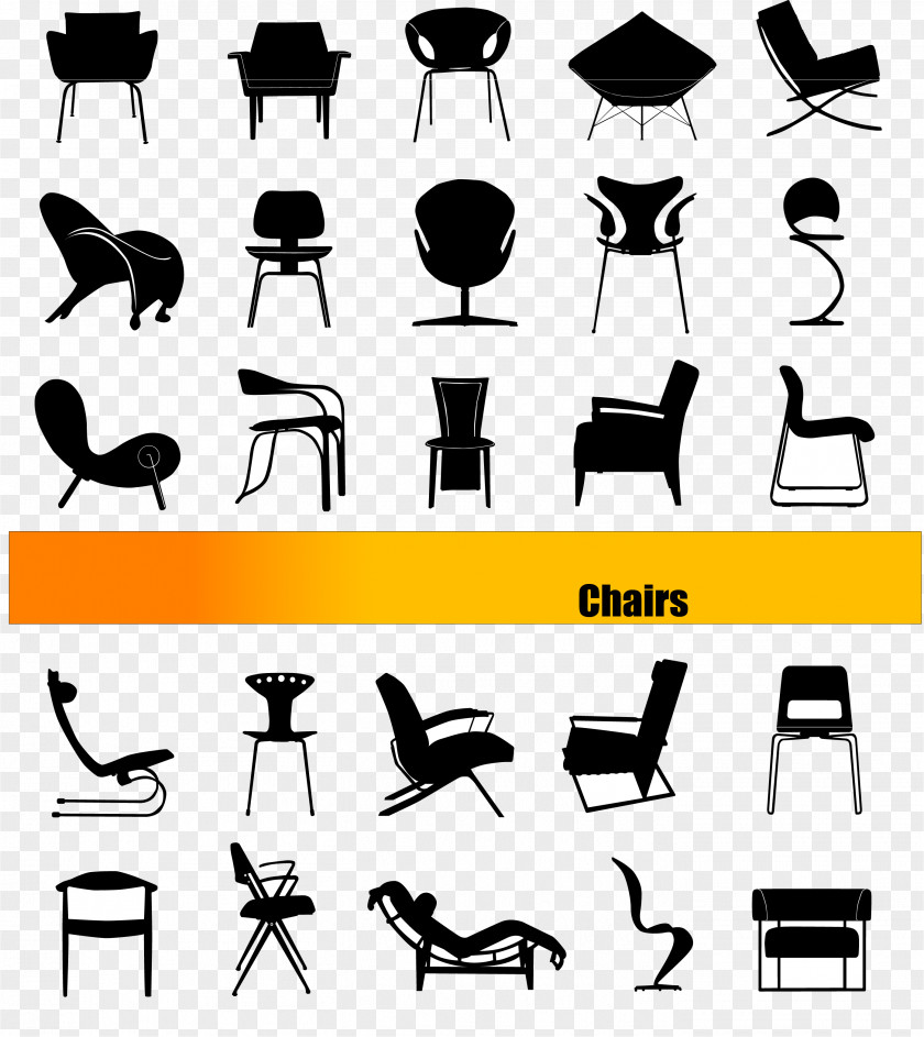 Seat Silhouette Vector Material, Chair Couch Illustration PNG