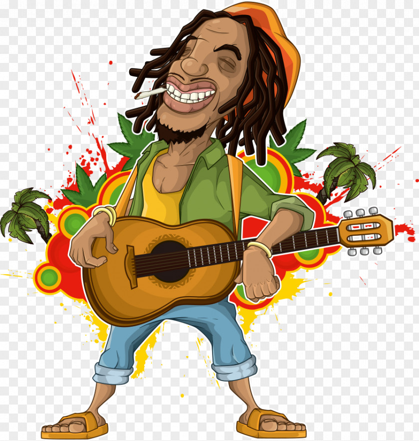 Vector Rock Reggae Rastafari Clip Art PNG