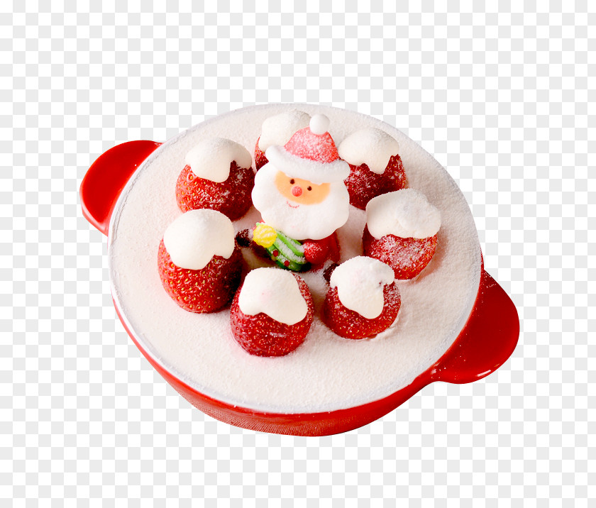 Baked Rice Bowl Red Santa Claus Shortcake Strawberry Baking Plate Oven-baked PNG