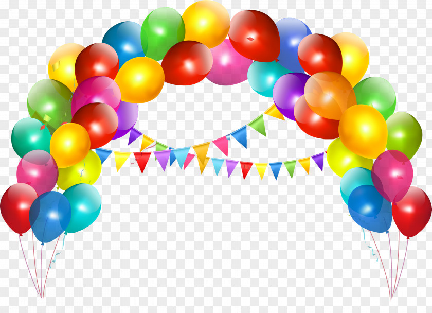 Birthday Cake Balloon PNG cake , BALOON, multicolored arc balloon decor clipart PNG