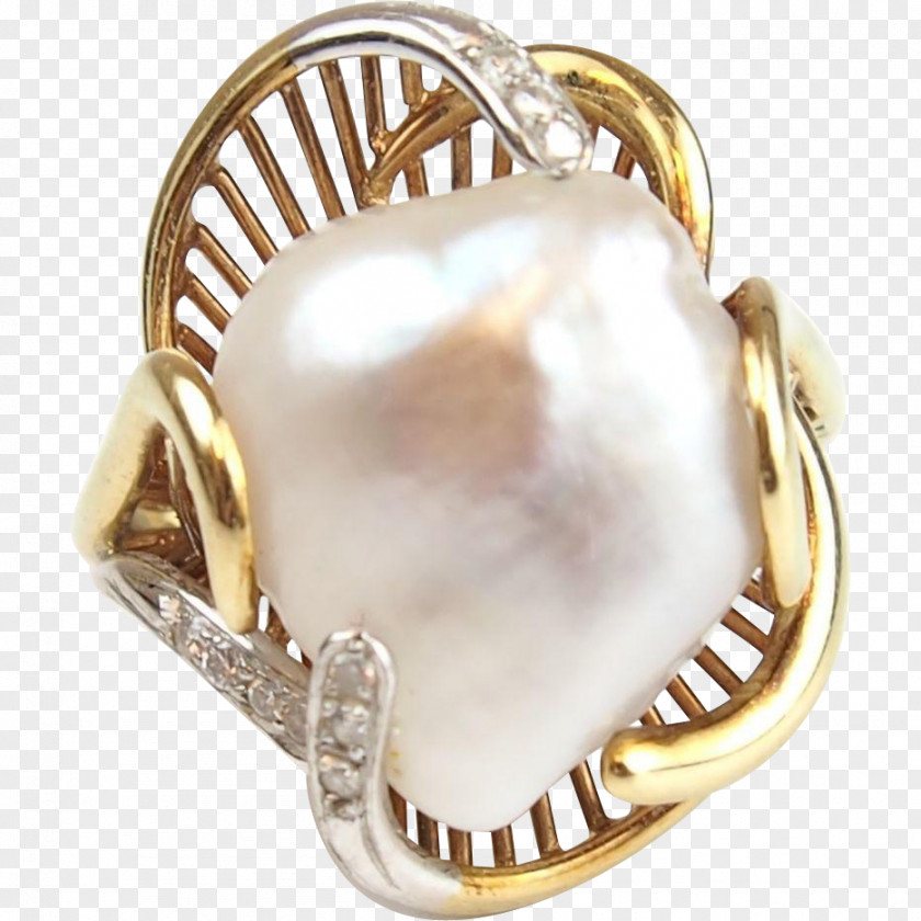 Gold Baroque Gemstone Pearl Silver Material PNG