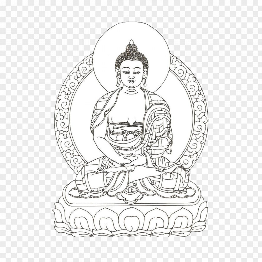 Hand-painted Buddha Buddhahood Buddharupa Buddhism Mandala Illustration PNG