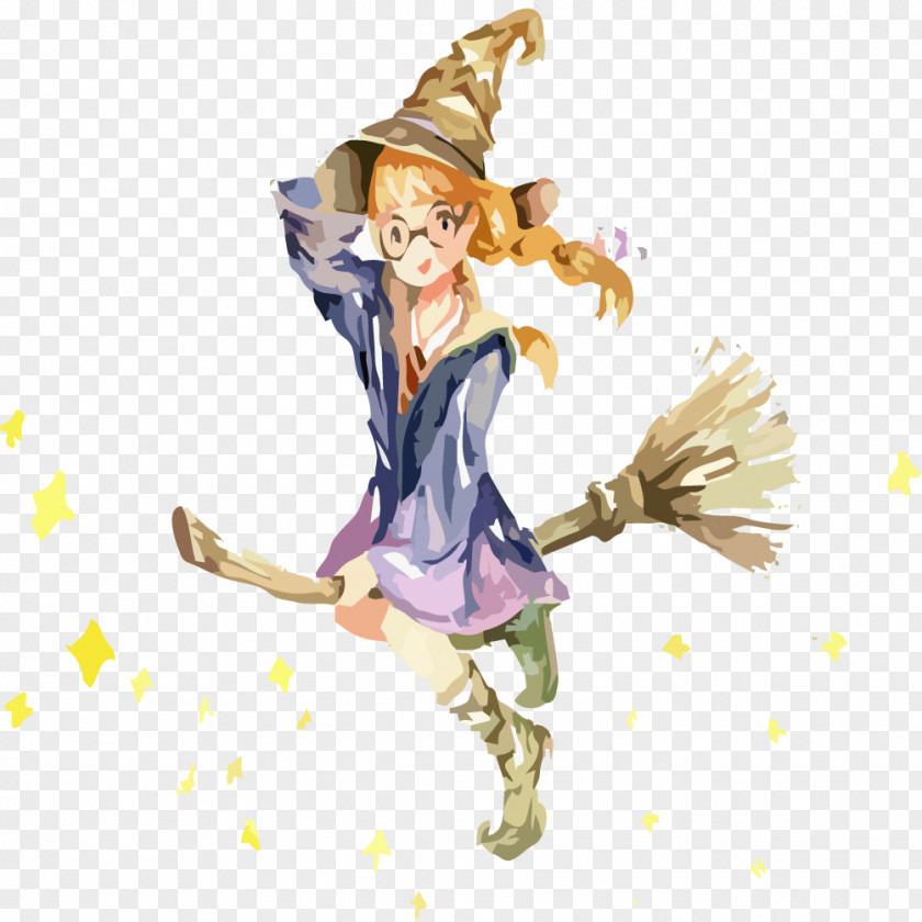 Witch With Broom Witchs Boszorkxe1ny PNG