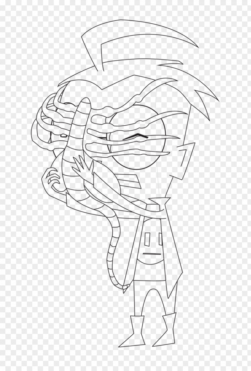 Angle Finger White Line Art Character Sketch PNG